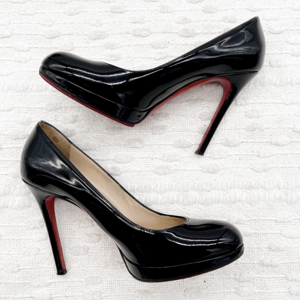 Christian Louboutin Simple Pump 120mm Black Patent Leather 7.5